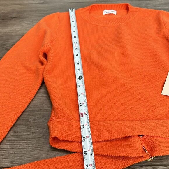 Superdown Iris Cutout Back Orange Long Sleeve Knit Sweater Size Large - Picture 8 of 10